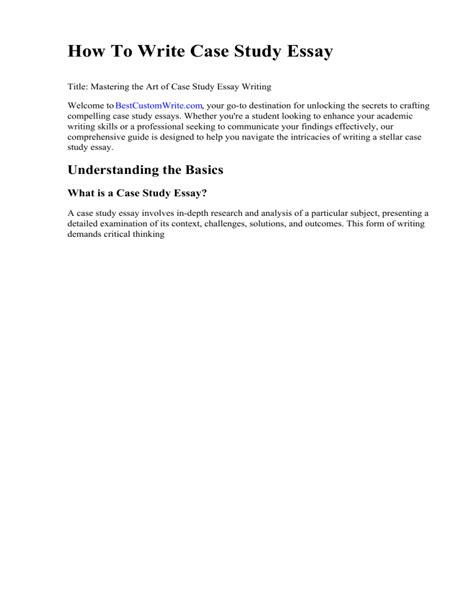 how to write case study essay|Iba pa.